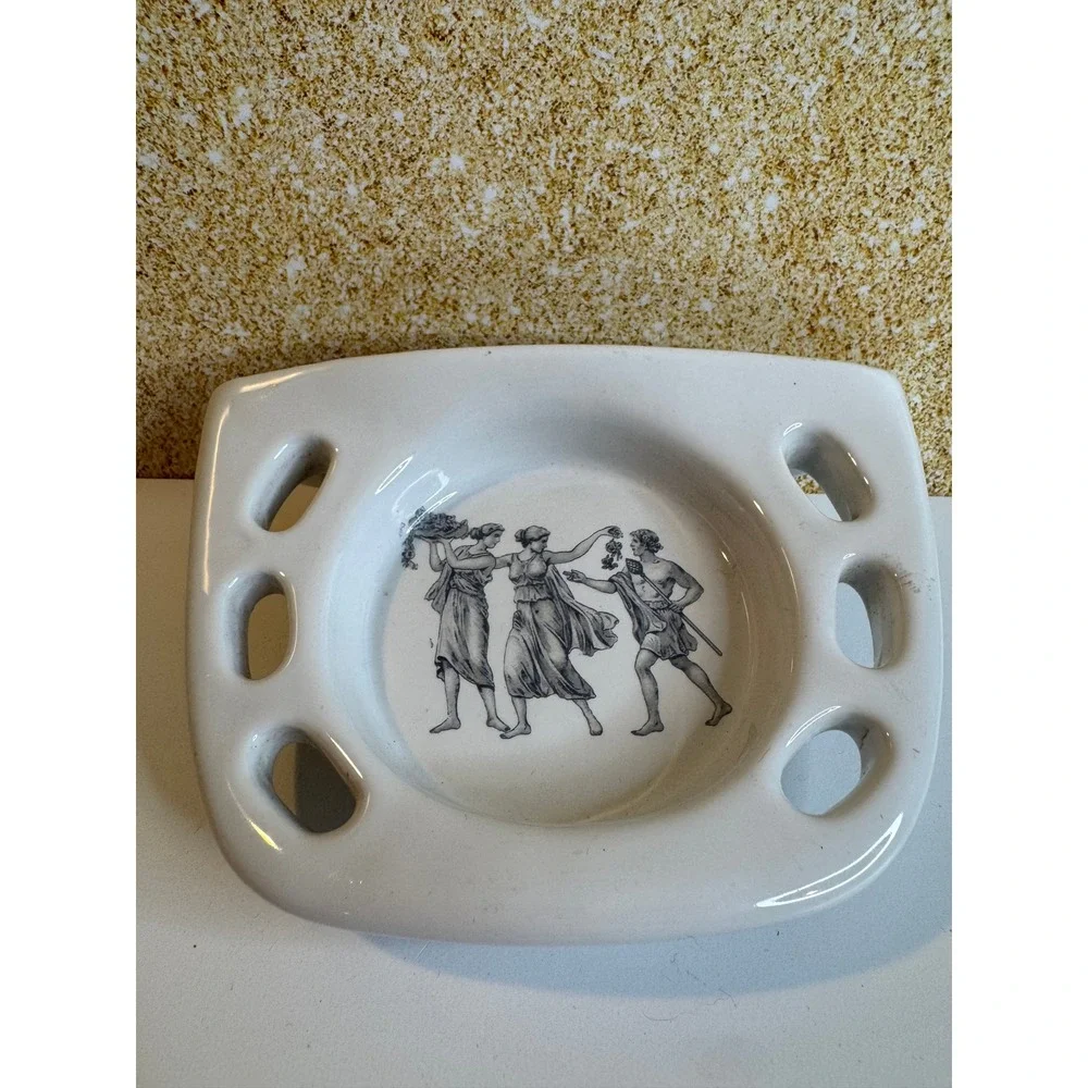 Vintage Heatherley Toothbrush Holder Wall Mount Ceramic Chesington England‎